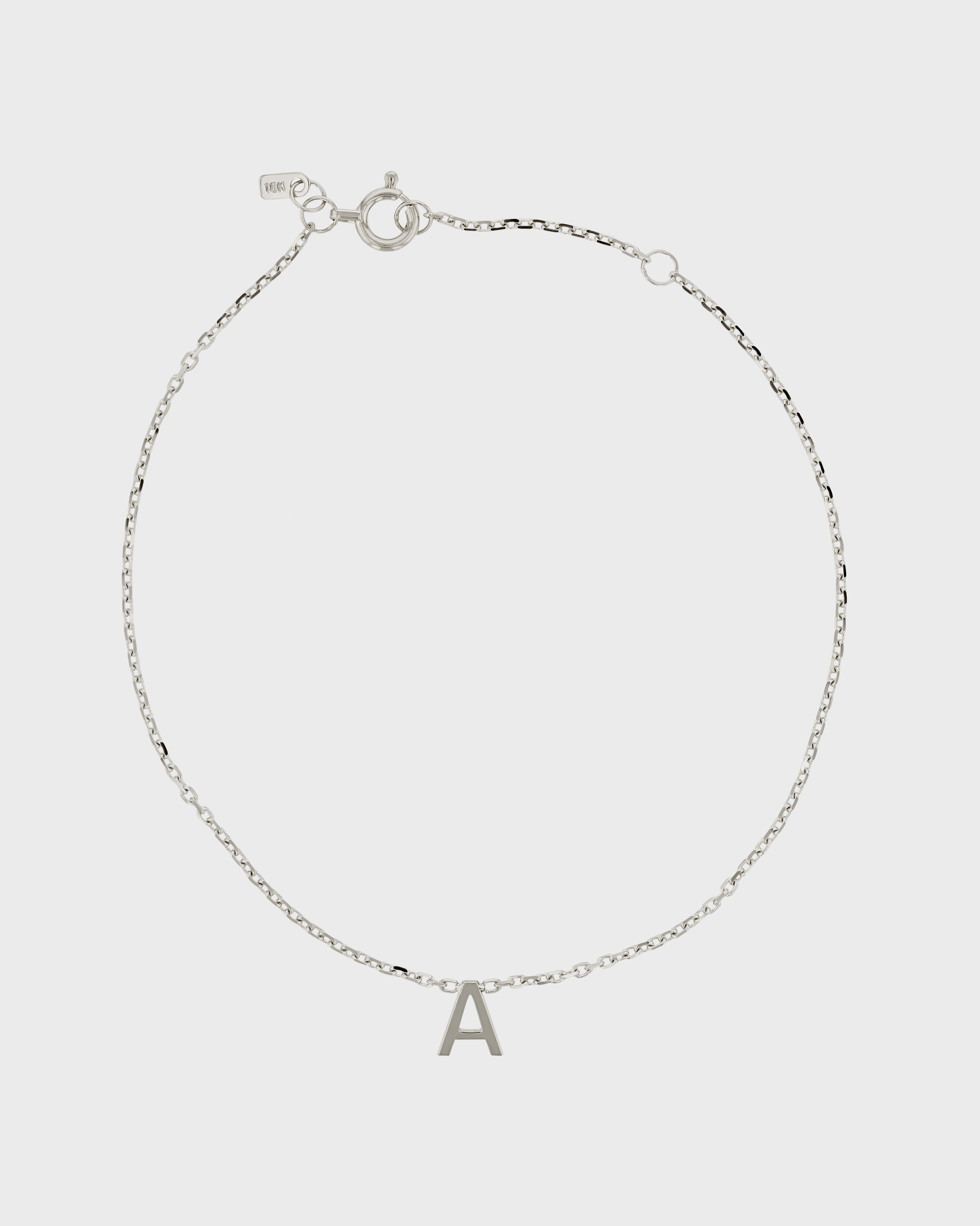 The Letter Bracelet White Gold – SARAH & SEBASTIAN