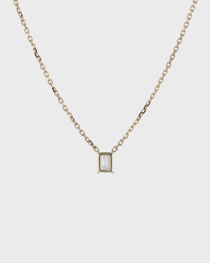 Solitaire Emerald Diamond Necklace by Sarah & Sebastian