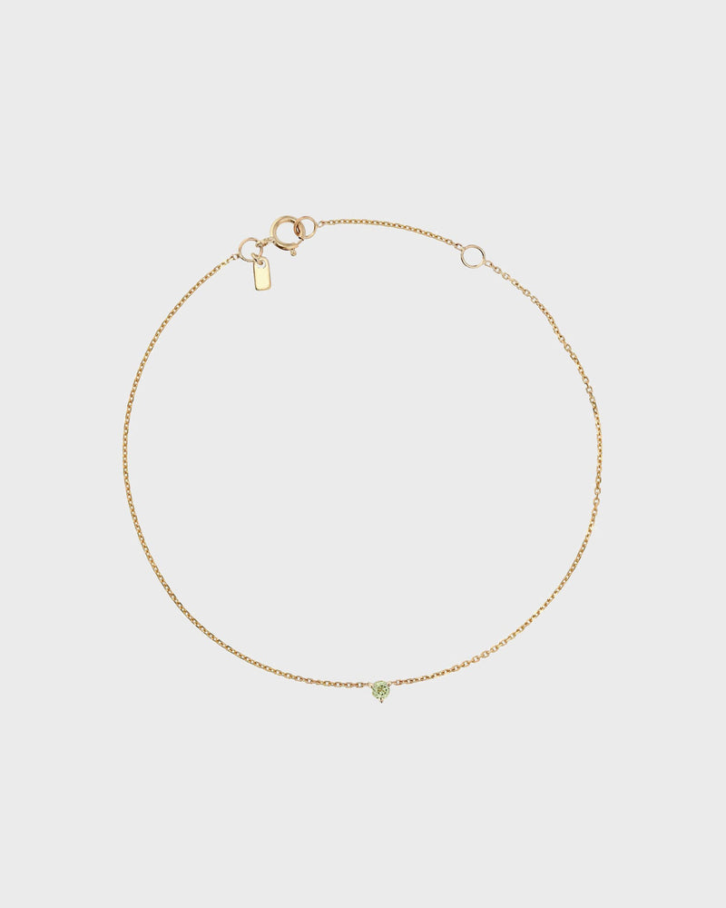 The Petite Peridot Birthstone Bracelet by Sarah & Sebastian