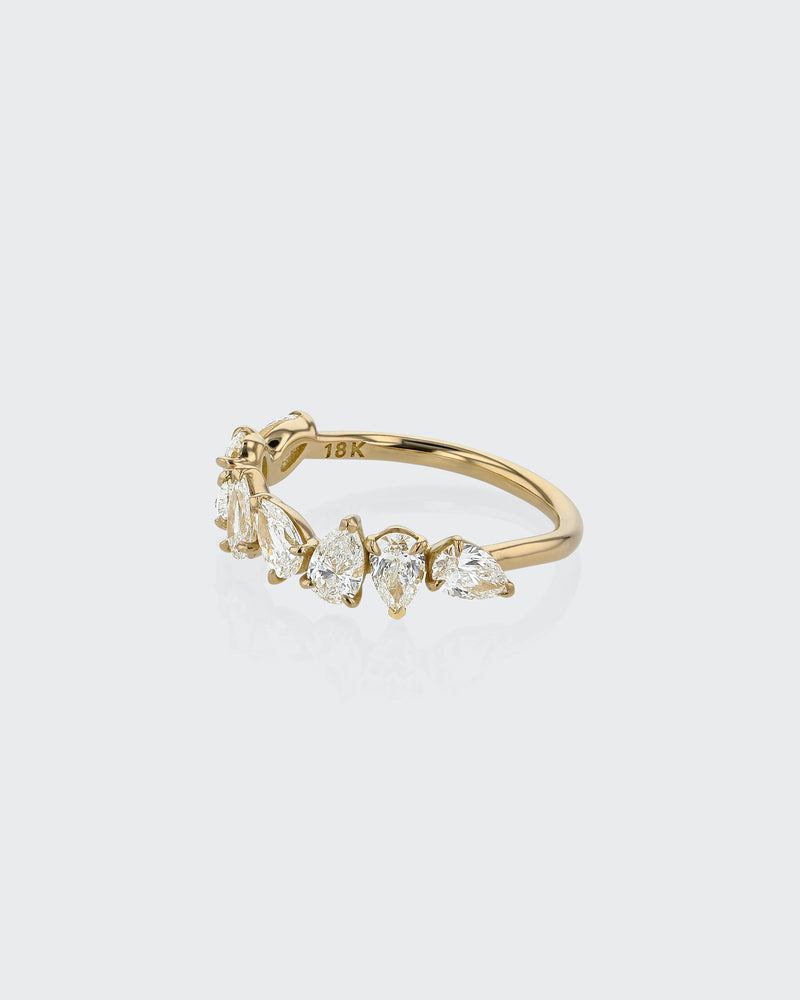 Half Endless Pear Diamond Ring by Sarah & Sebastian