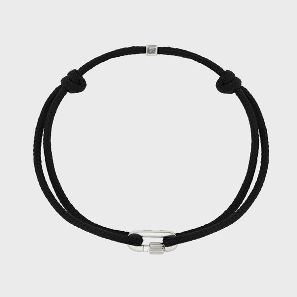 lock cord bracelet black silver sarah sebastian