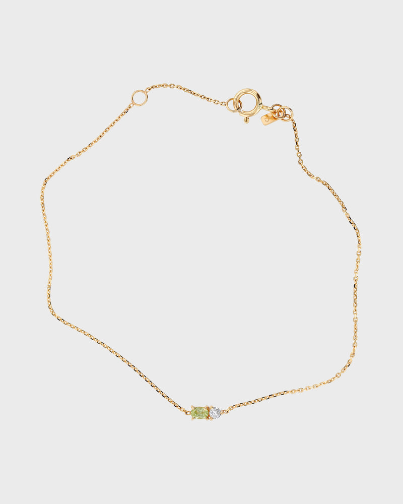 Micro Sand Diamond Peridot Bracelet by Sarah & Sebastian