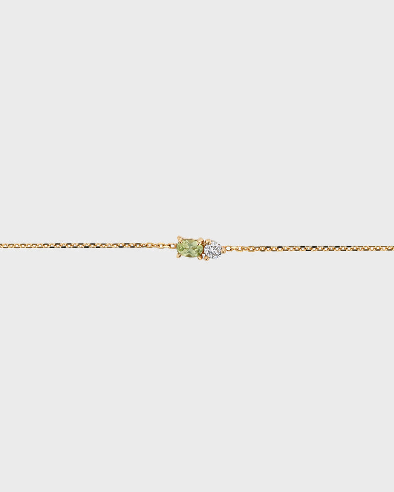 Micro Sand Diamond Peridot Bracelet by Sarah & Sebastian