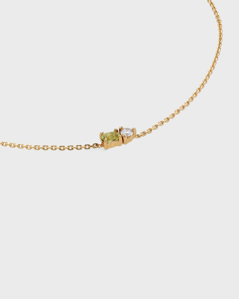 Micro Sand Diamond Peridot Bracelet by Sarah & Sebastian