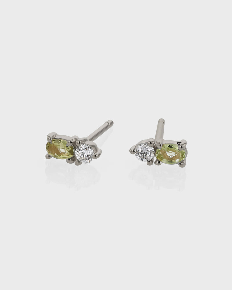 Micro Sand Diamond Peridot Earrings by Sarah & Sebastian