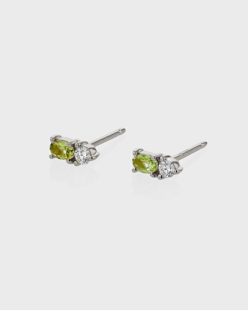 Micro Sand Diamond Peridot Earrings by Sarah & Sebastian