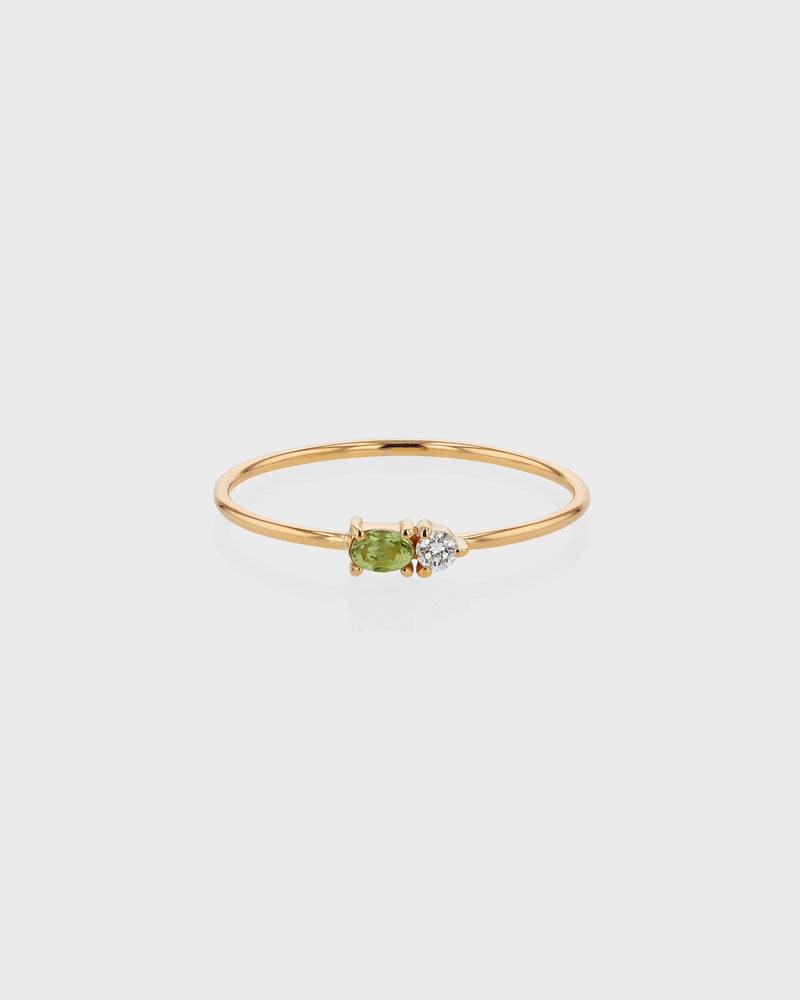 Micro Sand Diamond Peridot Ring by Sarah & Sebastian