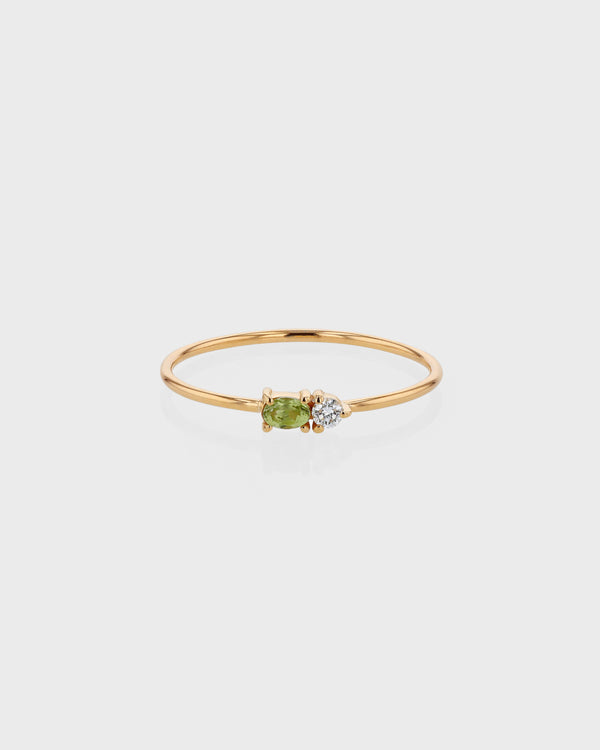 Micro Sand Diamond Peridot Ring by Sarah & Sebastian