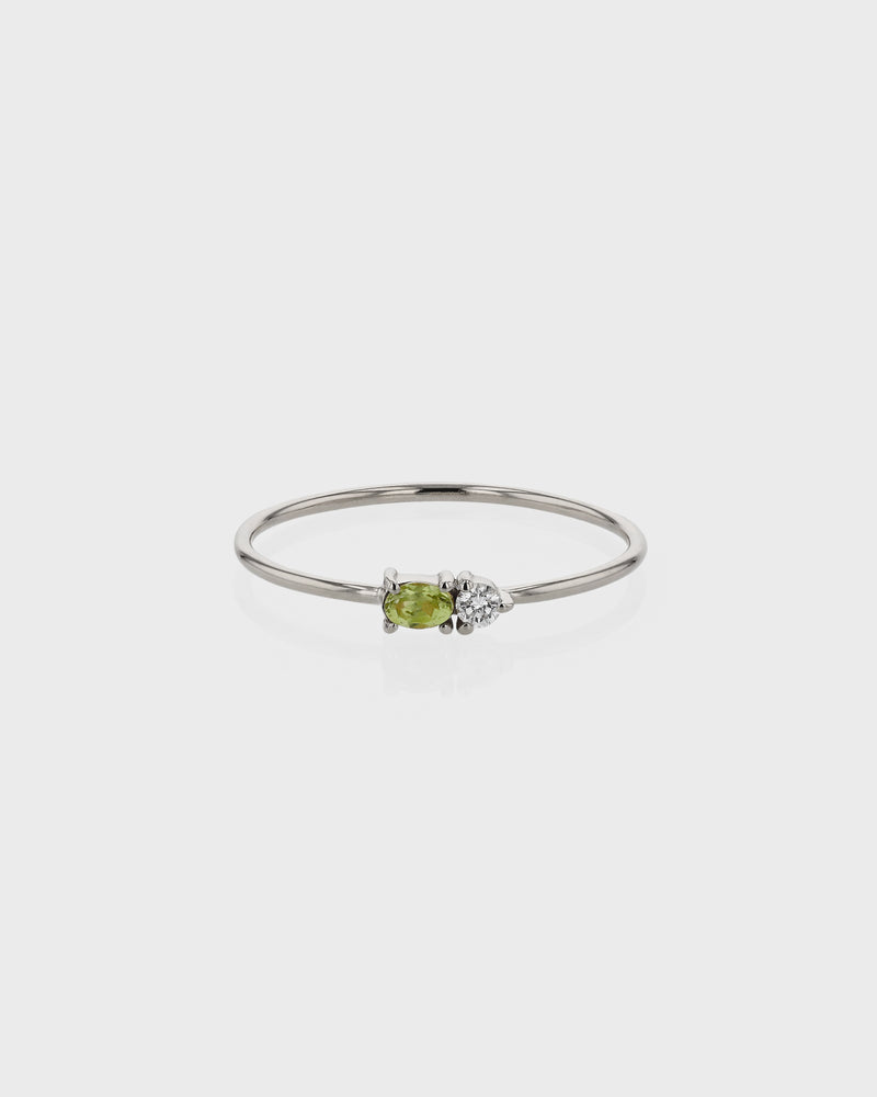 Micro Sand Diamond Peridot Ring by Sarah & Sebastian