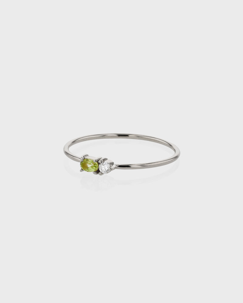 Micro Sand Diamond Peridot Ring by Sarah & Sebastian