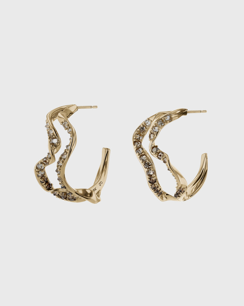 Golden Kelp Hoops by Sarah & Sebastian