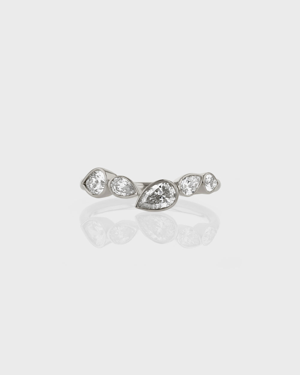 Pear Bezel Wave Ring by Sarah & Sebastian