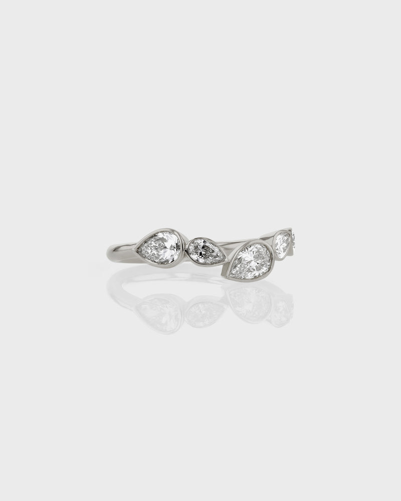 Pear Bezel Wave Ring by Sarah & Sebastian