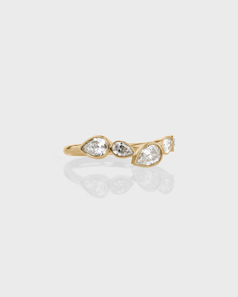 Pear Bezel Wave Ring by Sarah & Sebastian