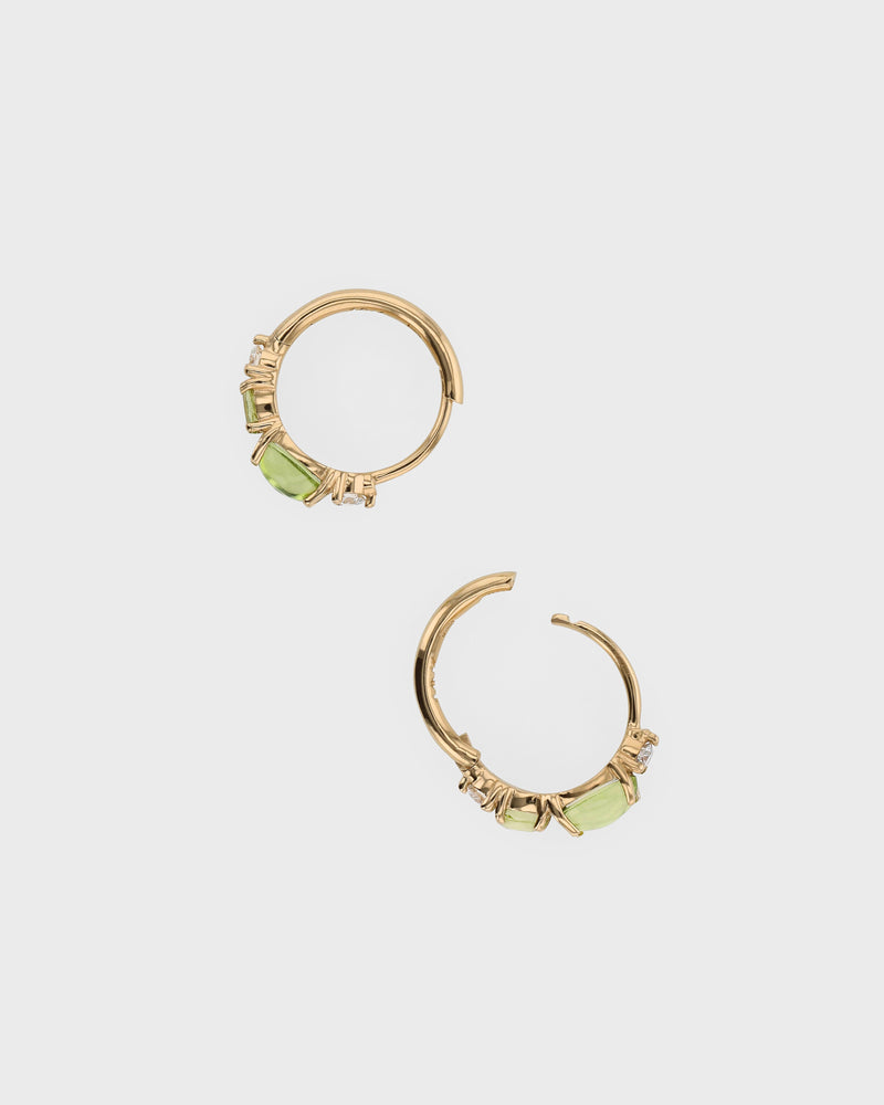 Sand Diamond Peridot Hoops by Sarah & Sebastian