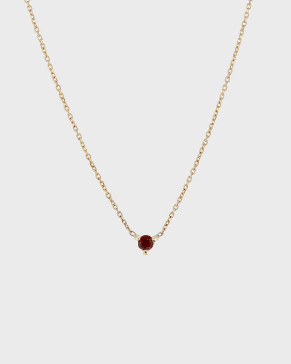 The Petite Garnet Birthstone Necklace by Sarah & Sebastian