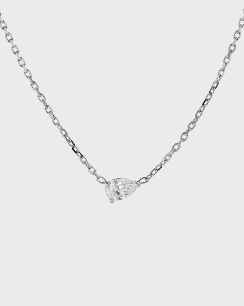 Solitaire Pear Diamond Necklace by Sarah & Sebastian