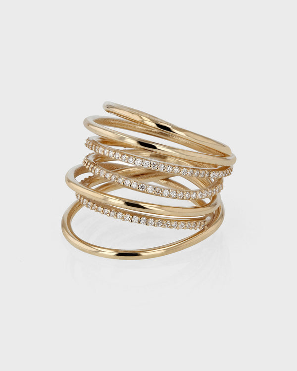 Entangled Diamond Ring Gold | Sarah & Sebastian