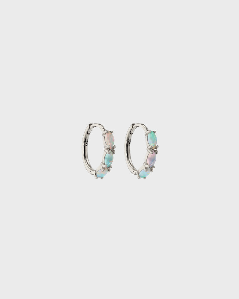 Nymph Opal Hoops White Gold | Sarah & Sebastian