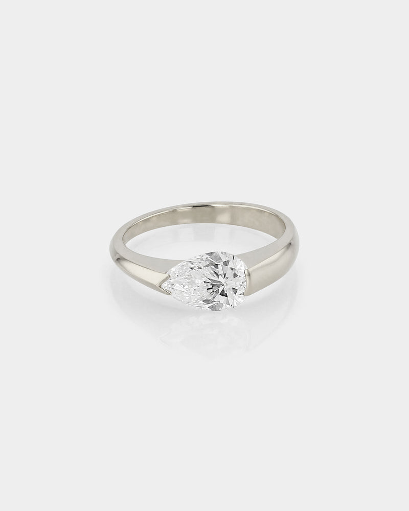 Suspense Pear Diamond Ring Gold by Sarah & Sebastian