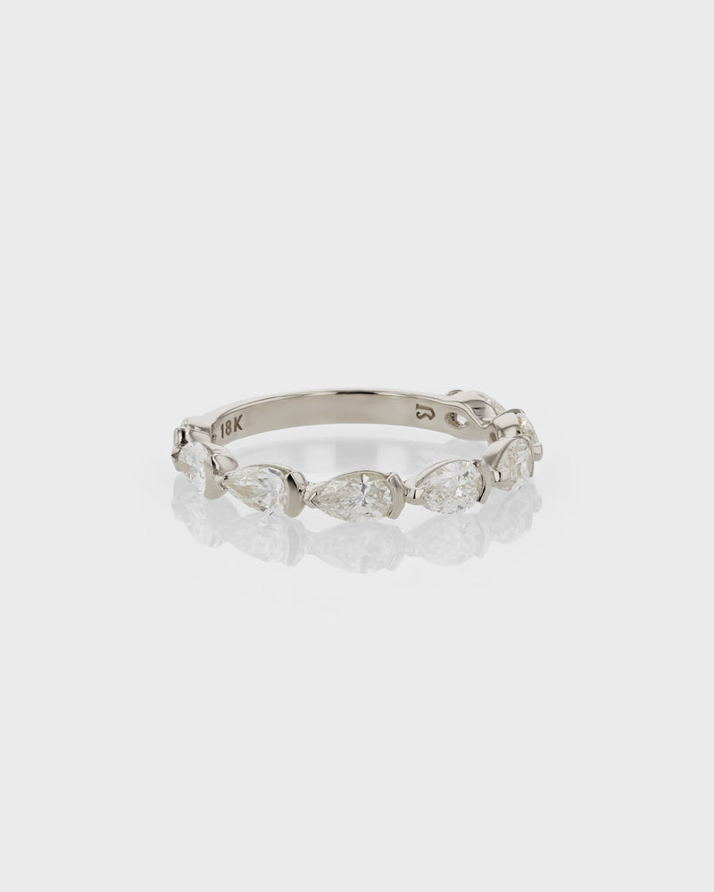 Suspense Pear Eternity Ring by Sarah & Sebastian