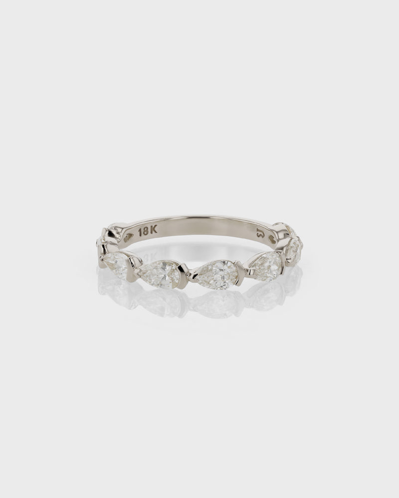 Suspense Pear Eternity Ring by Sarah & Sebastian