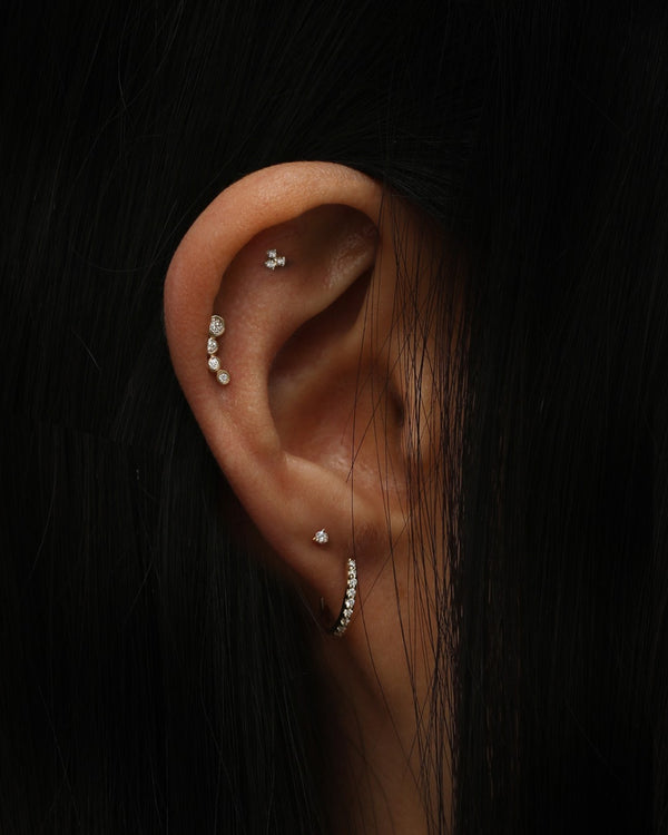 Trio Diamond Cartilage Earring by Sarah & Sebastian